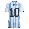 Maglia ufficiale Argentina 3 Star MESSI 10 Casa Mondiali 2022 per Bambino